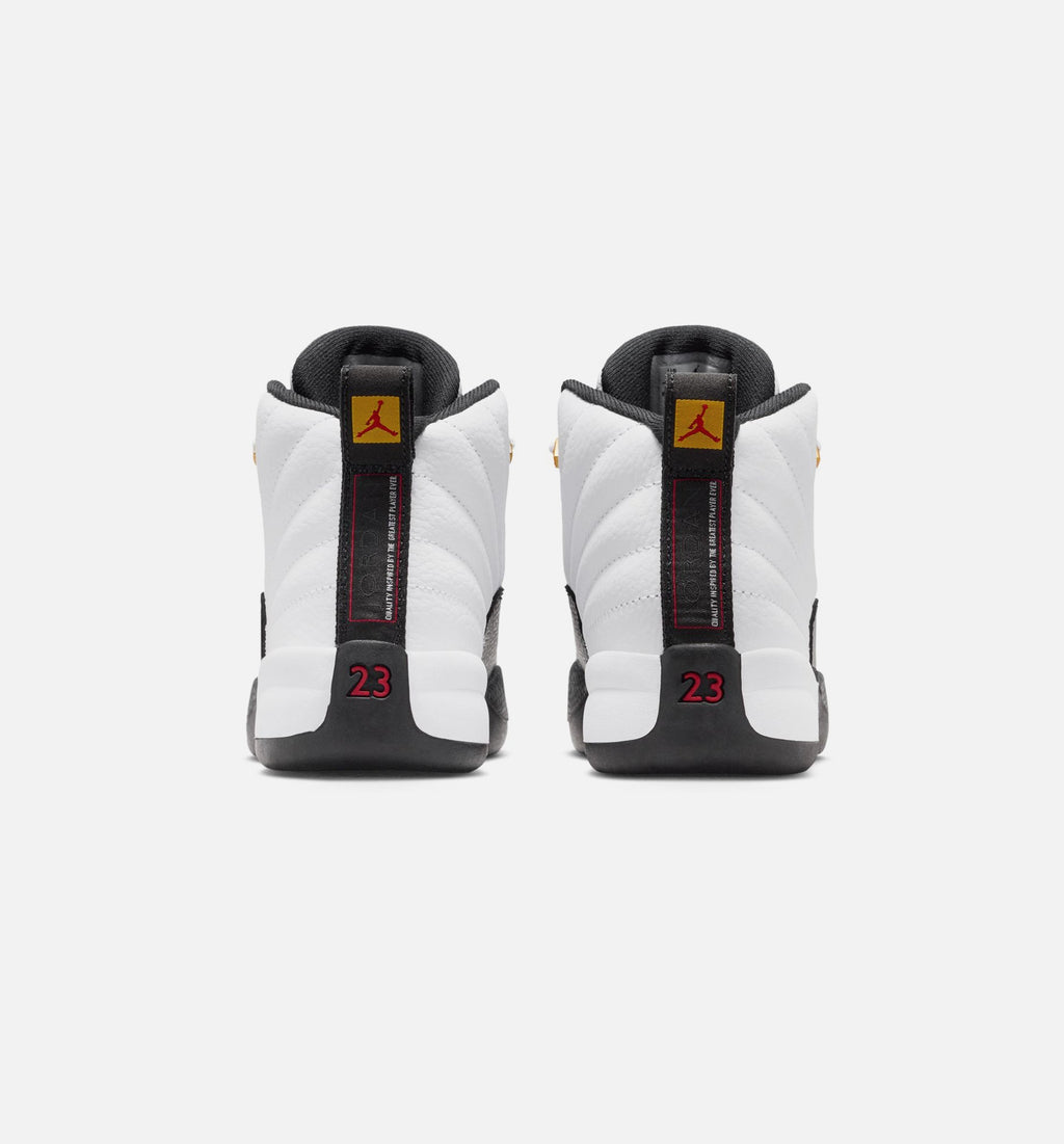 Air Jordan 12 Retro Taxi Preschool Lifestyle Shoe – White / Black / Taxi