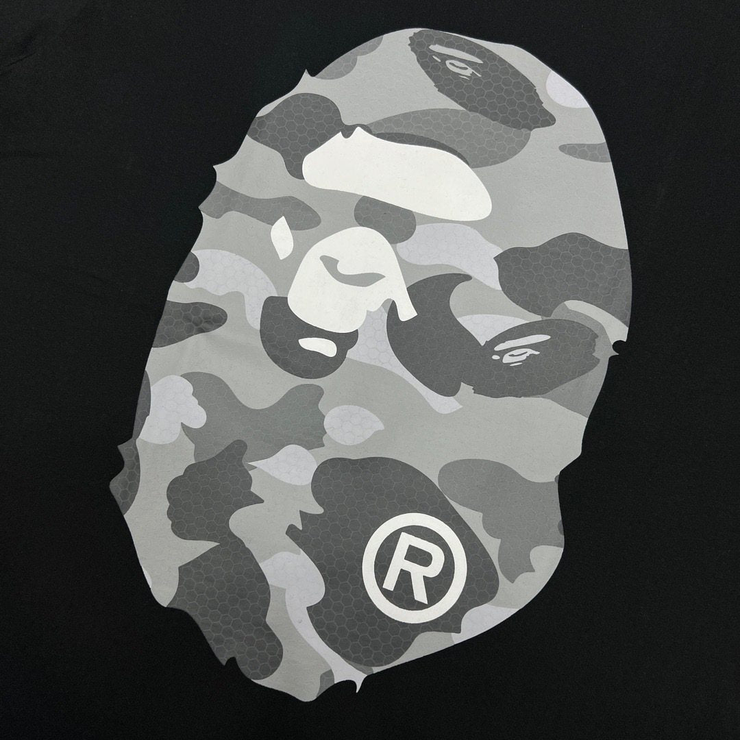 BAPE Grey Camo Ape Head Graphic T-Shirt
