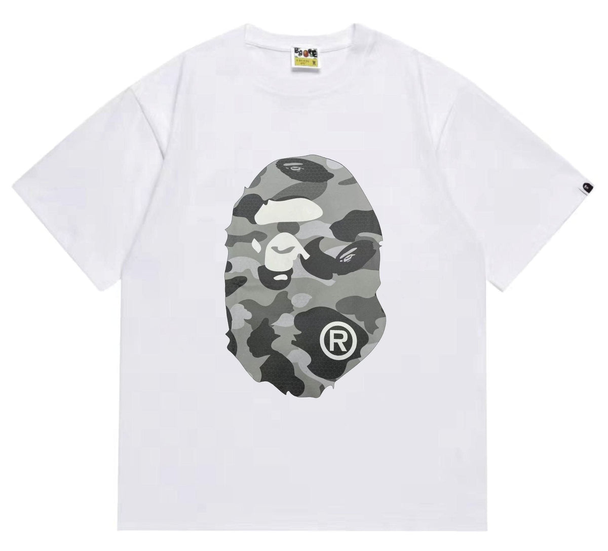 BAPE Grey Camo Ape Head Graphic T-Shirt